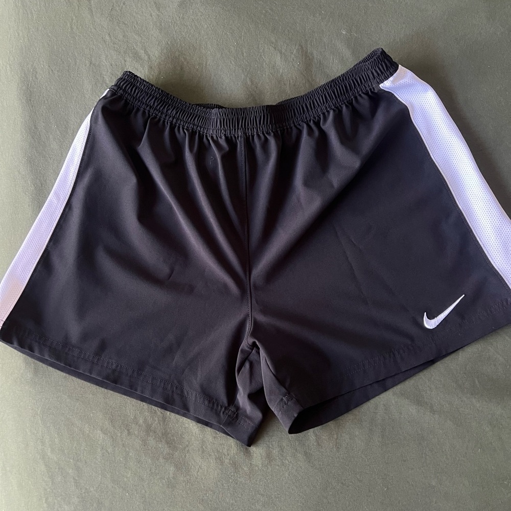Nike Women's Athletic Shorts in Black with White Stripes
